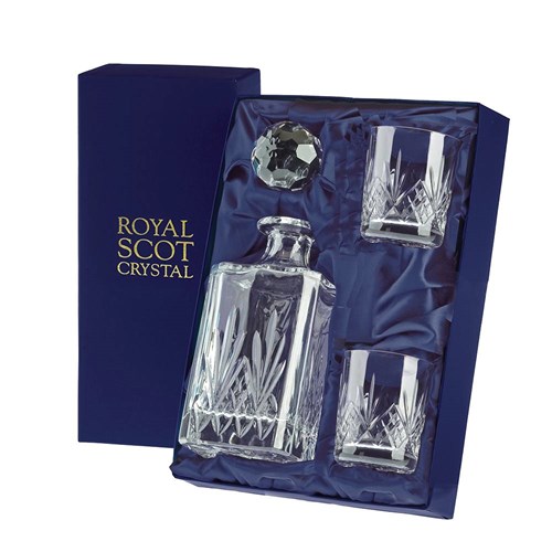 Royal Scot Presentation Boxed Highland Square Decanter And 2 Whisky Tumblers - Trusted Seller